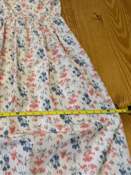 Rebecca Taylor Emma Dress Women’s Size 2 Floral Maxi Cream Blush Blue Pockets - Picture 9 of 16